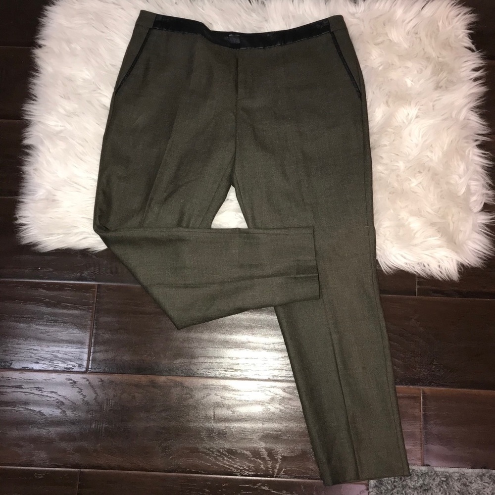Fossil Green Wool Ankle Pants Womens Size 10